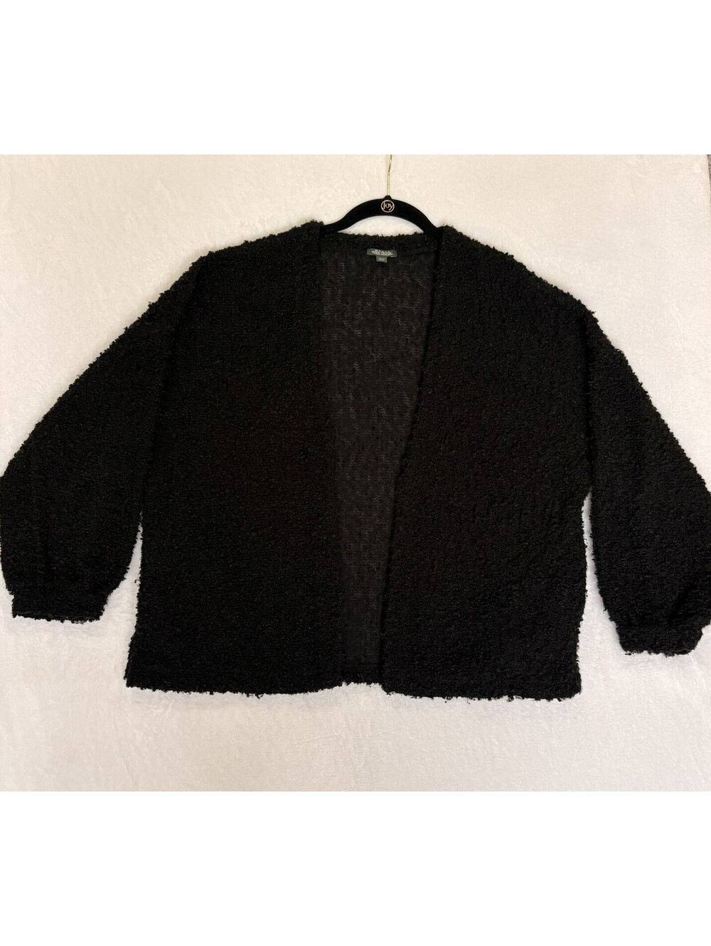 Wild Fable Fuzzy Cardigan XS/S Black Open Front Cozy Sweater Pockets